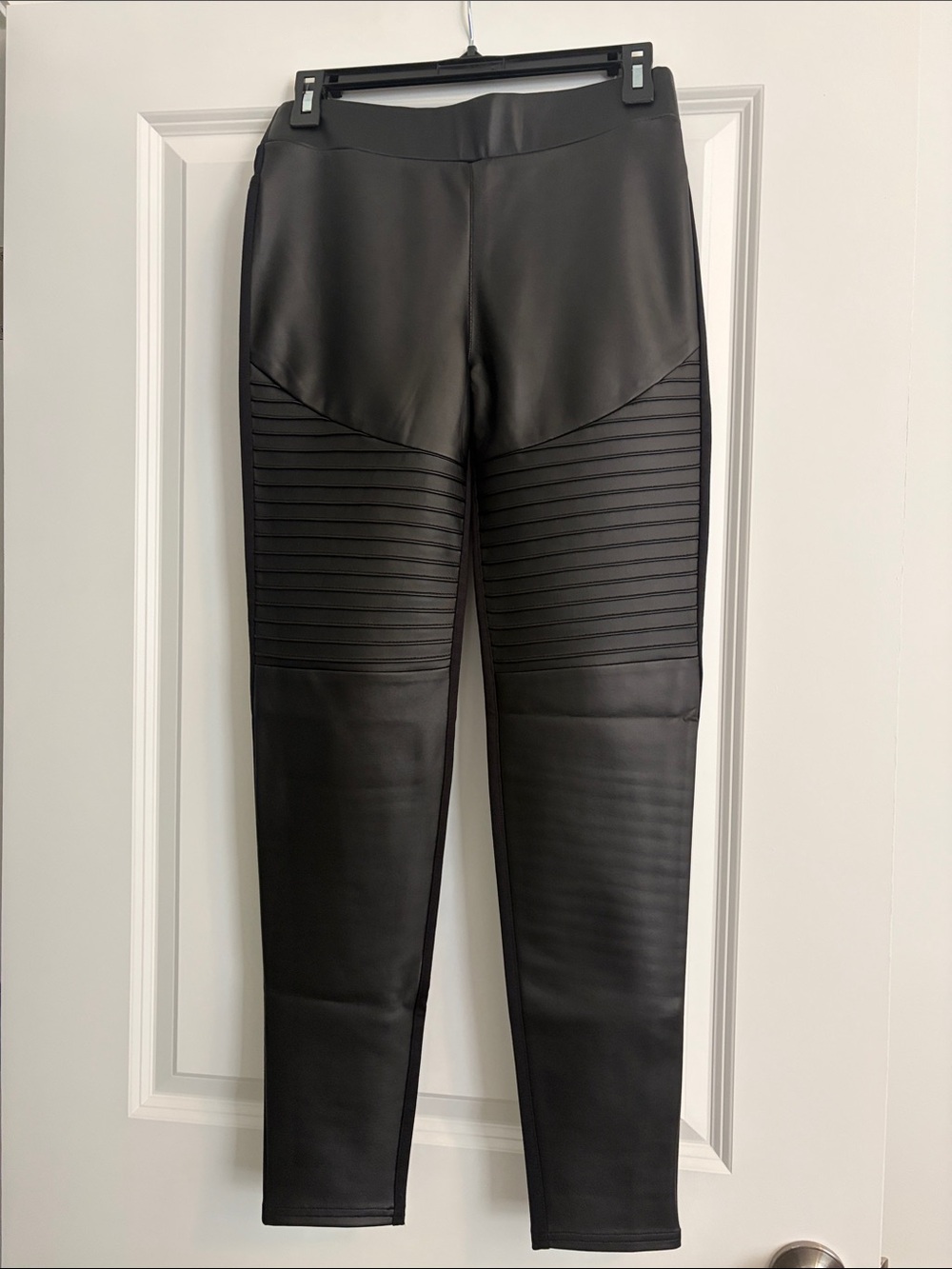 Black Faux Leather Moto Leggings
